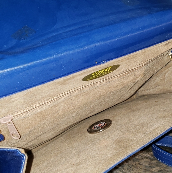 Coret purse, Blue leather/suede. Canadian made - Picture 4 of 6
